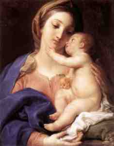 Madonna and Child by Pompeo Batoni, ca 1742.