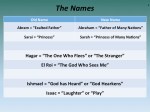 Names and their meaning within the context of Genesis'  Narrative of Abraham's Family