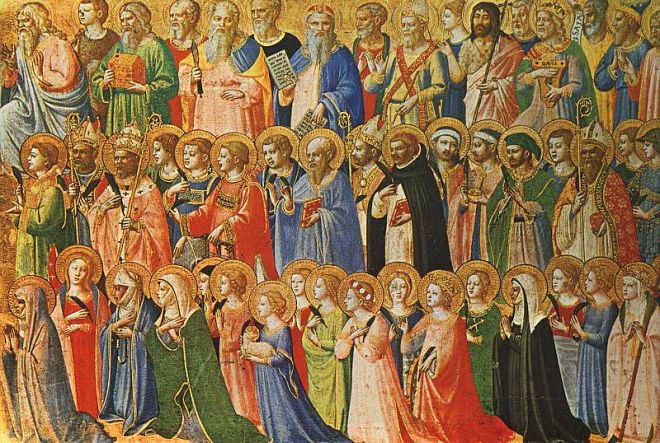 The Forerunners of Christ with Saints and Martyrs (about 1423-24) by Fra Angelico.