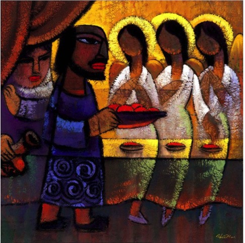 Abraham and the angels - He Qi