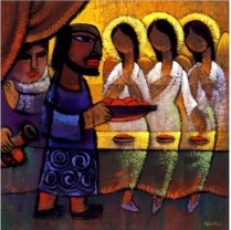 Abraham and the angels - He Qi